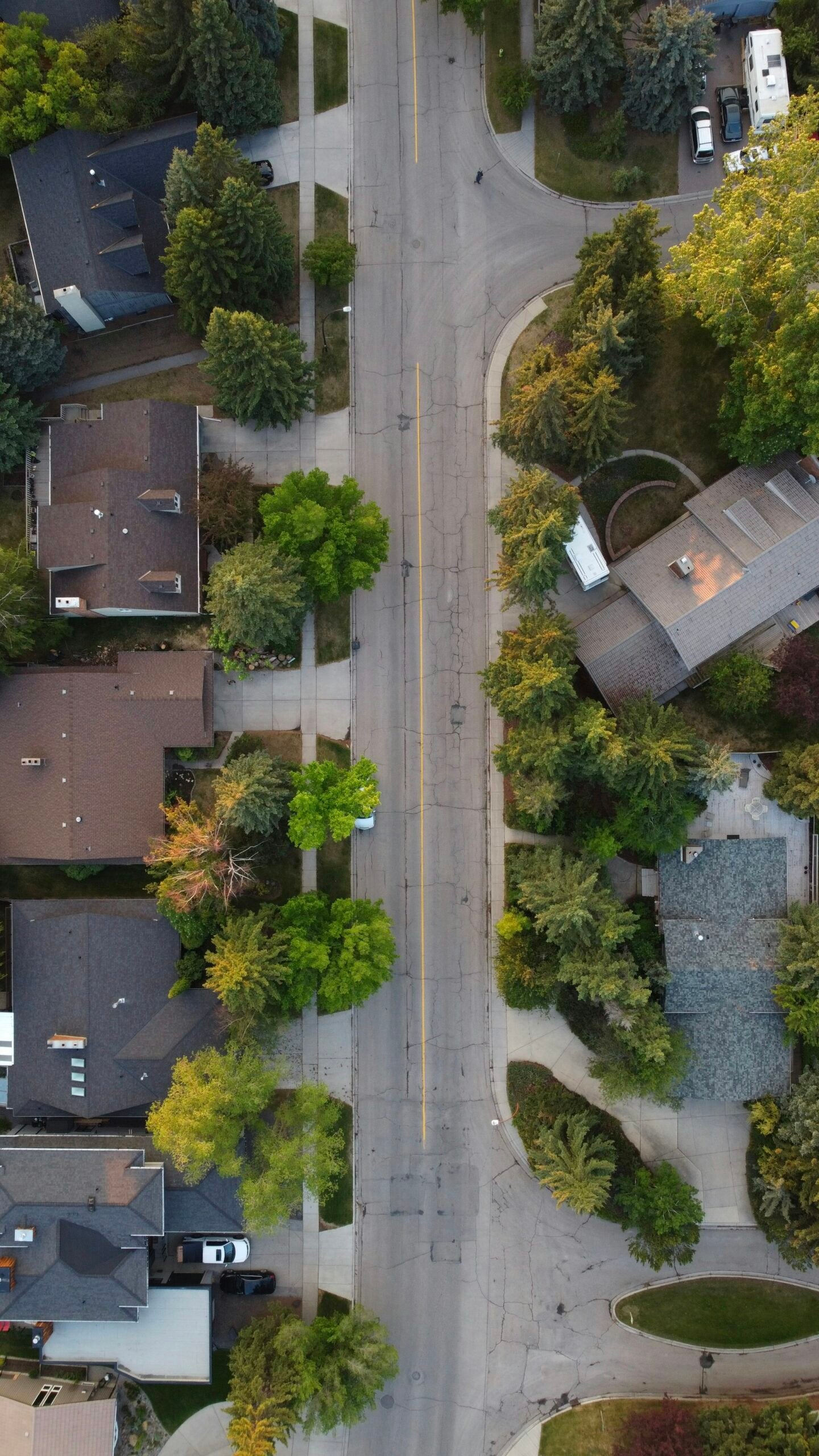 Aerial view of suburban homes on Long Island